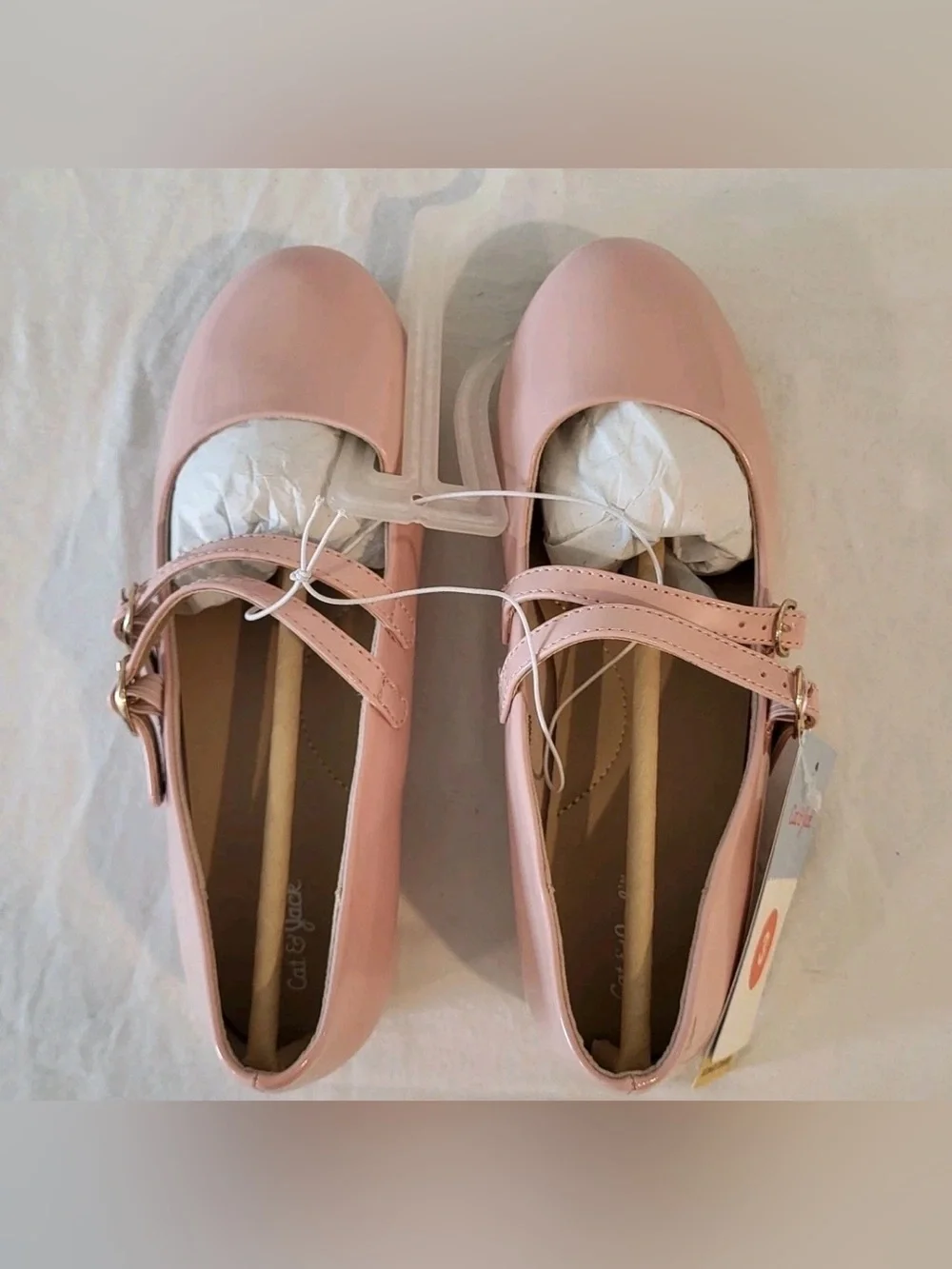 Cat & Jack Blush Pink Patent Double-Strap Mary Jane Flats